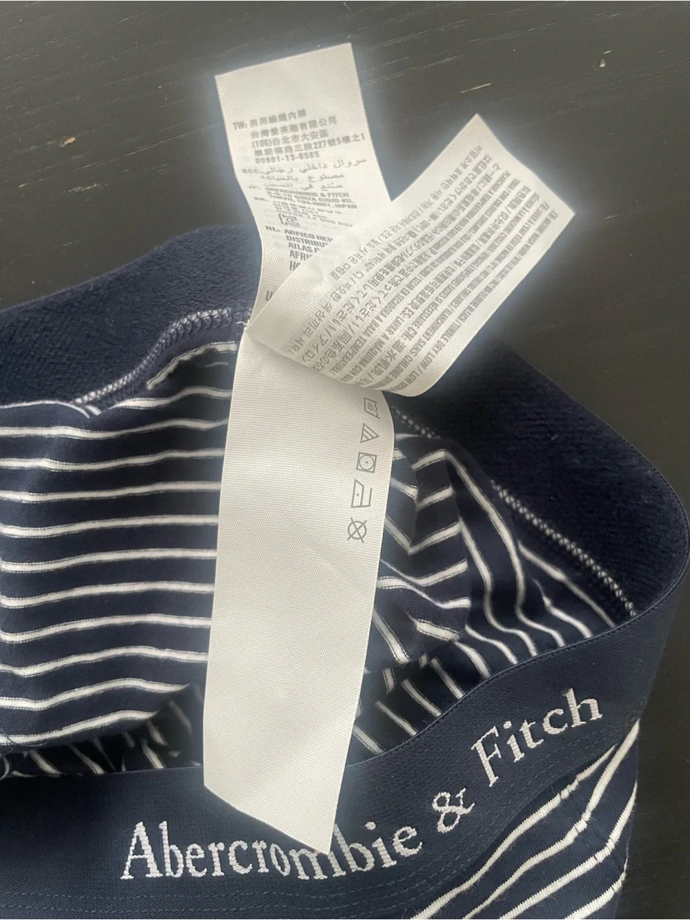 Abercrombie & Fitch Navy and White Striped Boxer Briefs